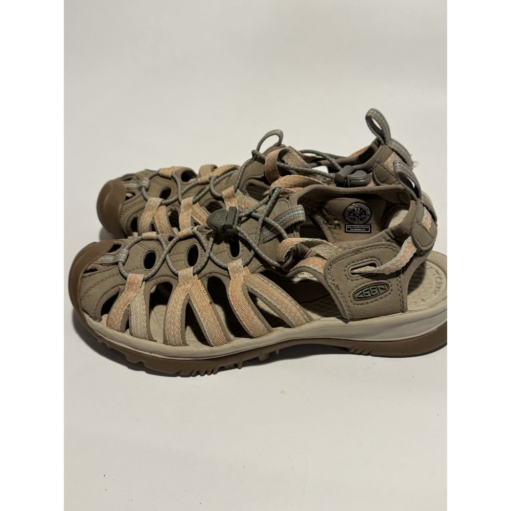 KEEN Whisper Womens Taupe Coral Outdoor Trekking Sandals Beige Size 9.5